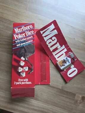 Vintage Marlboro Promotional Lot- Poker Dice Game And NOS Lighter